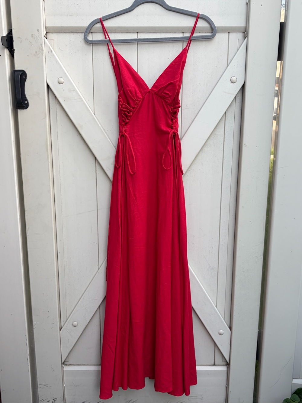 FARM Rio Red Midi Dress with Spaghetti Straps NEW with Tag